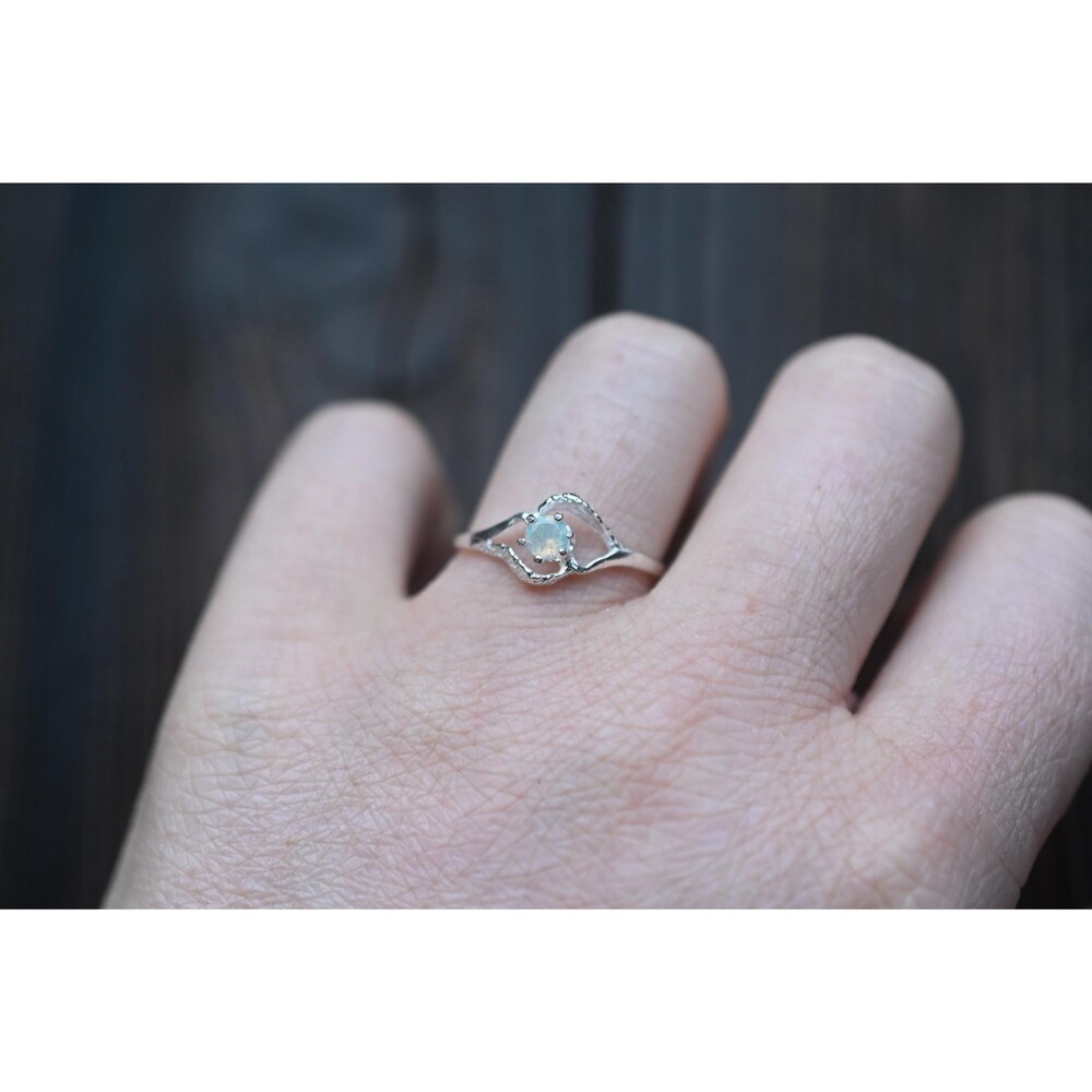 Engagement ring Opal  sterling silver size 3 4 5 6 7 8 9 10 11 12 American made